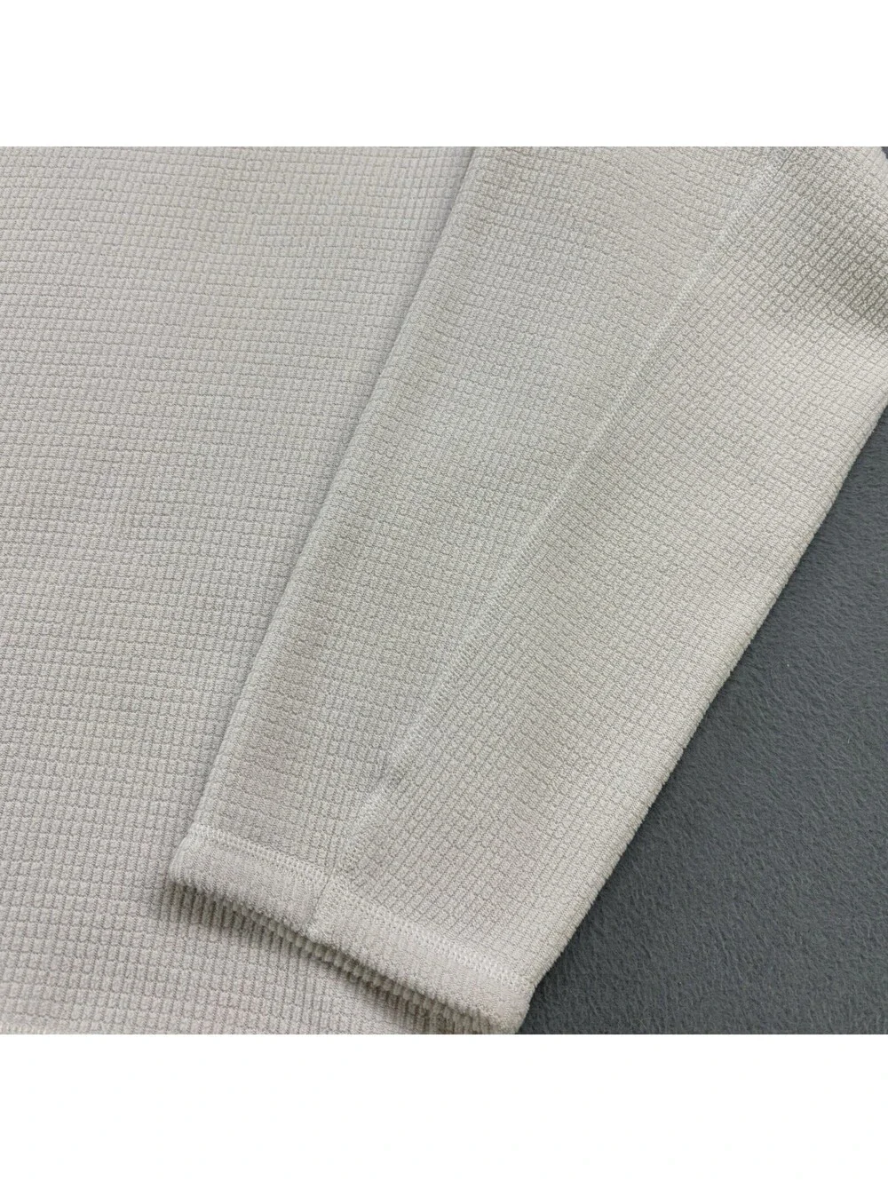 The North Face 1/4 Zip Waffle Knit Fleece Pullover Size Large White Ivory